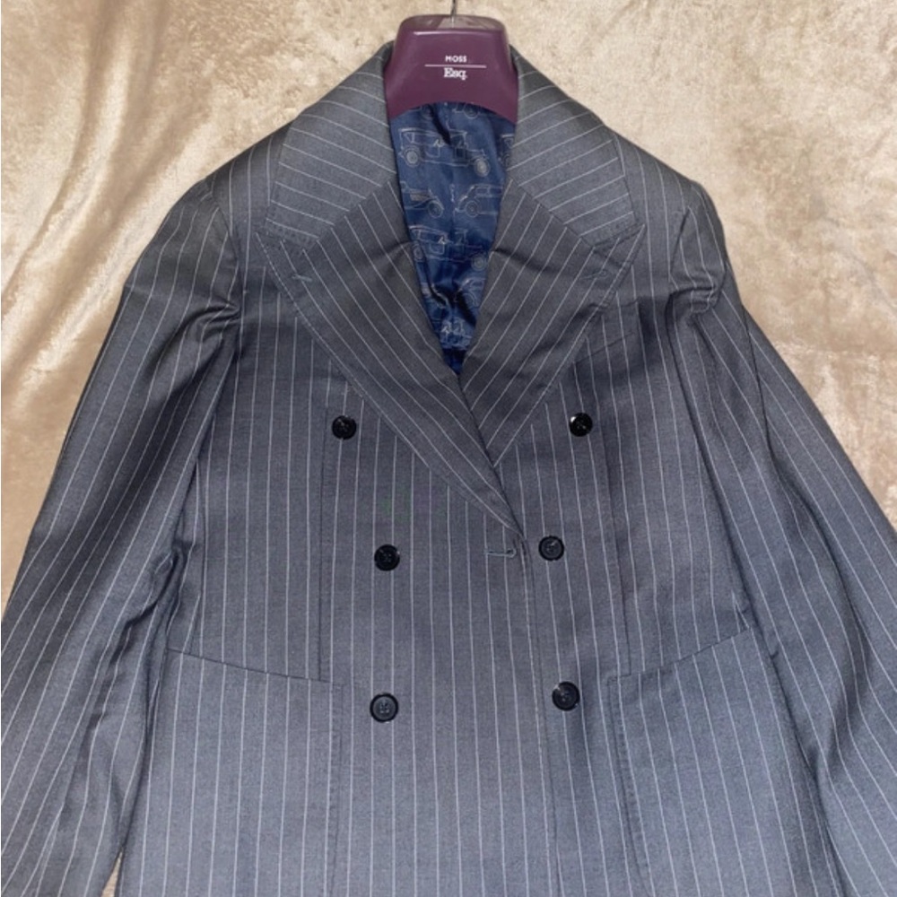 Elegant Double-Breasted Pinstripe Suit